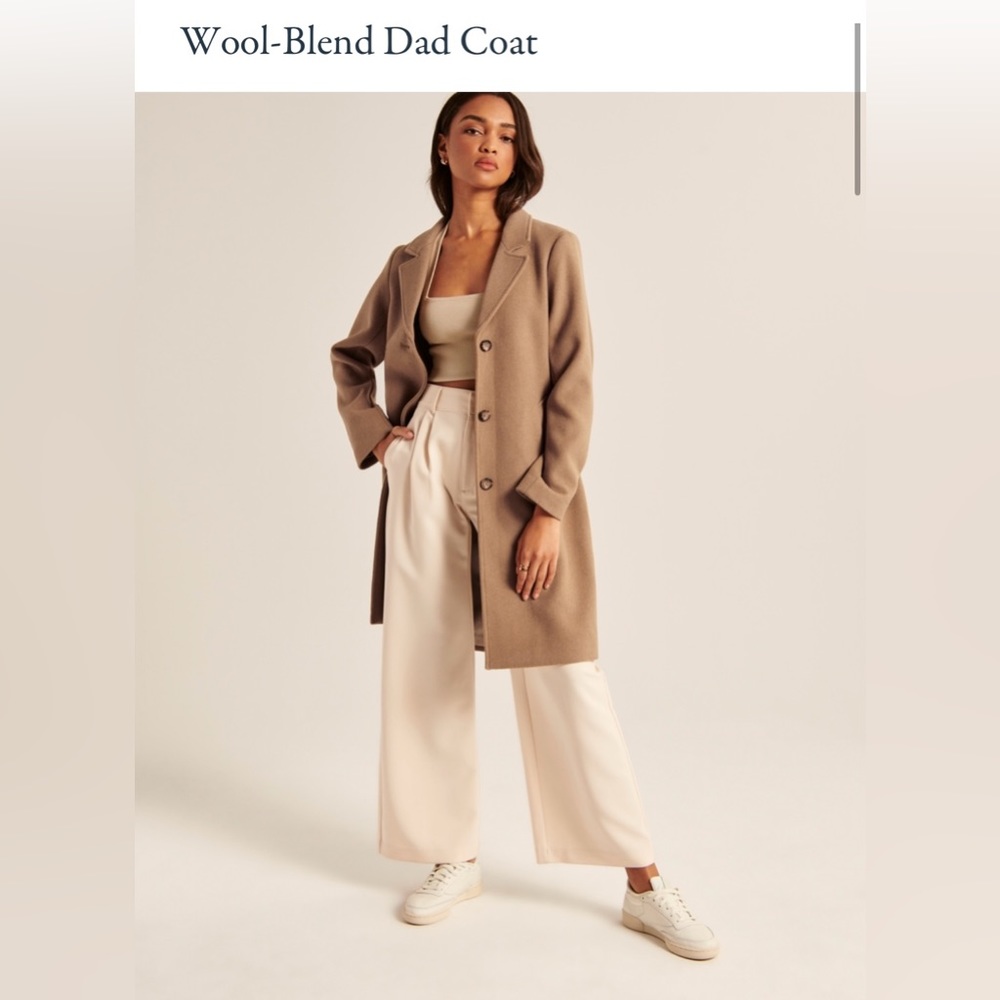 Abercrombie & Fitch Wool Blend Dad Coat